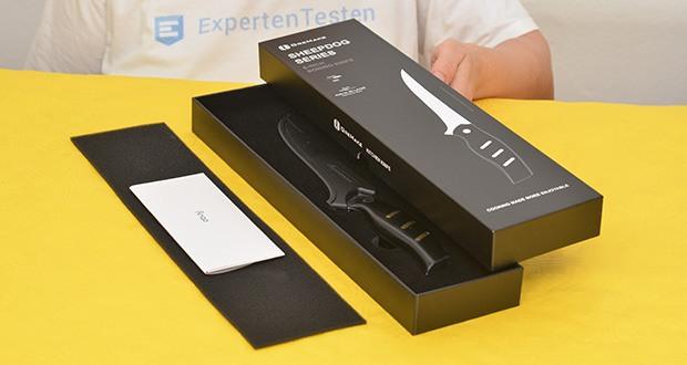 OreMake Sheepdog Ausbeinmesser aus Damaststahl im Test - Gesamtlänge: 271.6mm; Gewicht: 182.7g