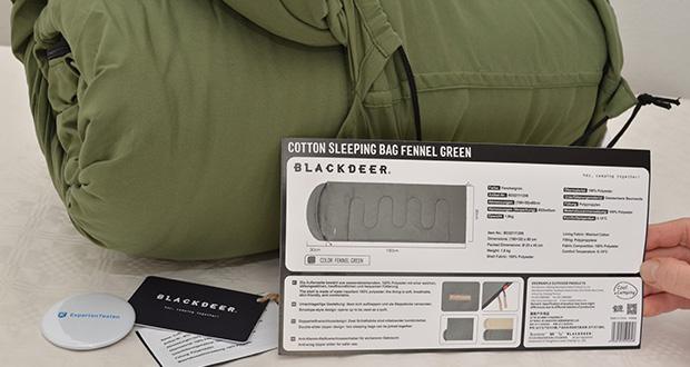 BLACKDEER Baumwollschlafsack mit Kapuze im Test - mit Innenfutter aus gewaschener Baumwolle