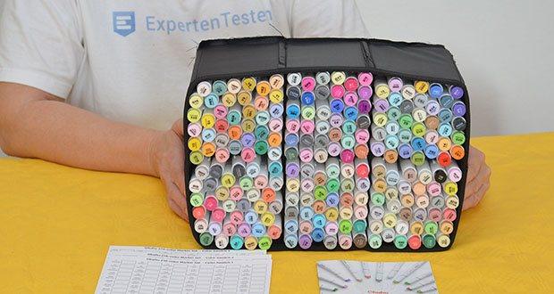 Ohuhu Doppelspitzen Markerstifte Set 216 Farben im Test - 216 lebendige Farben + 1 kostenloser Mischer