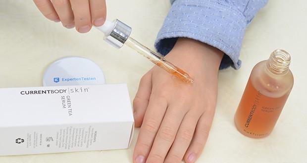 CurrentBody Skin Grün-Tee Serum im Test - hilft, Linien und Fältchen zu glätten; gibt der Haut einen Feuchtigkeitsschub
