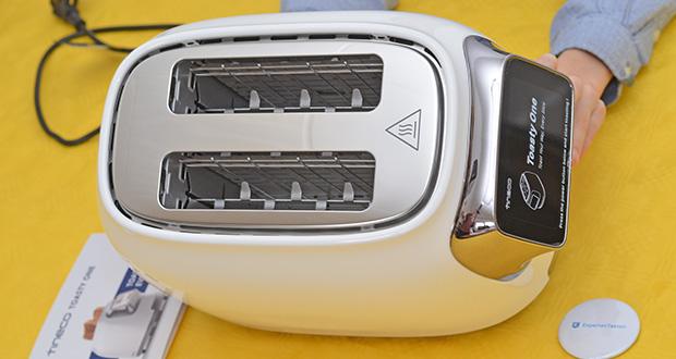 Tineco Toasty One Smart Toaster im Test - die robuste Edelstahlkonstruktion und die elfenbeinweiße Porzellanoberfläche sorgen für unübertroffene Haltbarkeit und Ästhetik