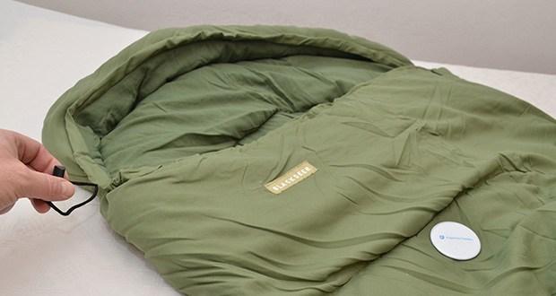 BLACKDEER Baumwollschlafsack mit Kapuze im Test - der Schlafsack hat eine sich wärmende, anschmiegsame Kapuze