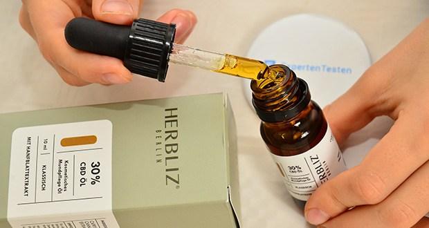 Herbliz Klassisch Vollspektrum CBD Öl 30% Tropfen im Test - enthalten neben reichhaltigem MCT-Kokosöl auch natürlich gewonnenes CBD aus dem vollen Hanfblattextrakt