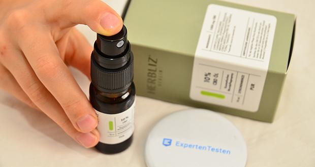Herbliz Zitronenminze CBD Öl 10% im Test - kombiniert pures Cannabidiol mit vitalisierendem Zitronenöl, erfrischendem Pfefferminzöl und 100% natürlichem Kokosöl
