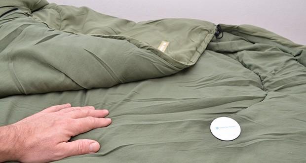 BLACKDEER Baumwollschlafsack mit Kapuze im Test - maschinenwaschbar fĂĽr eine einfachere Reinigung als bei Daunen