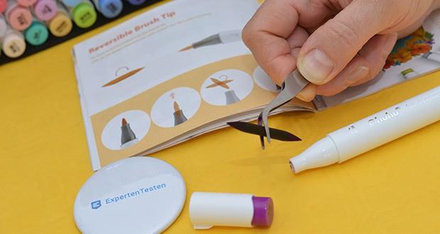 Ohuhu Doppelspitzen Markerstifte Set 216 Farben im Test - mit dem Doppel-Spitzen-Marker-Design