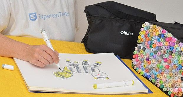 Ohuhu Doppelspitzen Markerstifte Set 216 Farben im Test - 216 lebendige Farben mit hervorragender Mischbarkeit zum Ausmalen, Zeichnen