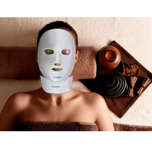 LED Gesichtsmaske Lichttherapie – NIR + Rot & Blaulicht Anti-Aging Maske Für Zuhause, Kabellos & Tragbar