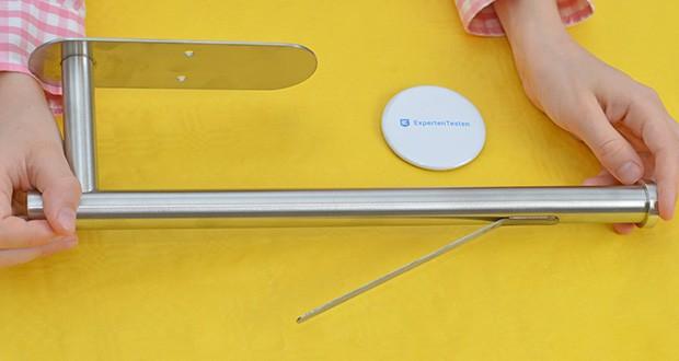 Wohnheld Küchenrollenhalter im Test - der hochwertige SUS 304 Premium Edelstahl sorgt für 100% Rostfreiheit & Langlebigkeit der Küchenrollenhalterung