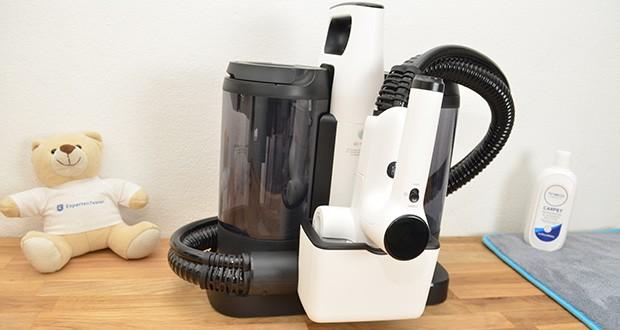 Tineco Carpet One Spot kabelloser Fleckenreiniger im Test - eignet sich hervorragend fĂĽr verschĂĽttete FlĂĽssigkeiten oder Verschmutzungen durch Haustiere auf Teppichen, Treppen, Polstern oder im Autoinnenraum