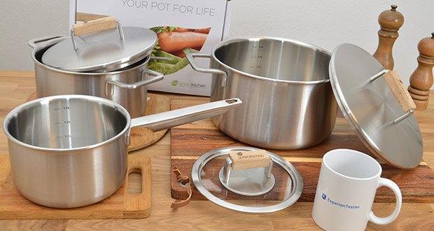 GreenKitchen Topf-Set Your Pot For Life im Test - kochen deutlich schneller und halten die Temperatur bei kleiner Stufe am Herd