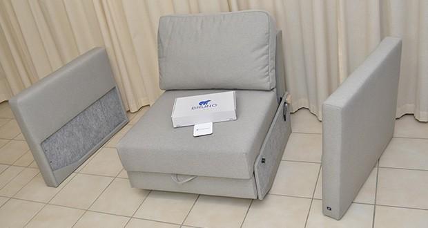 Bruno Schlafsessel 70x200cm im Test - in fünf Varianten erhältlich: Sie können zwischen den Armlehnen Varianten Schmal, Kubus und Klassik und den Farben Anthrazit, Hellgrau, Türkis, Beige und Blau wählen