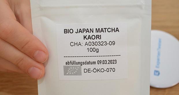 Matchatto Bio Japan Matcha Pur Tee Kaori im Test - Tee Pulver in Bio-Qualität