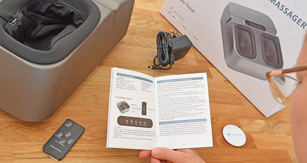 MOUNTRAX Elektrisches FuĂmassagegerät im Test - 3 Knet- und 3 Luftkompressionsintensitäten kĂśnnen nach persĂśnlichen Vorlieben eingestellt werden