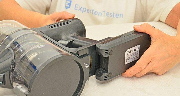 Proscenic Akkustaubsauger P12 im Test - Abnehmbarer 7-Zellen-Akku 2500 mAh