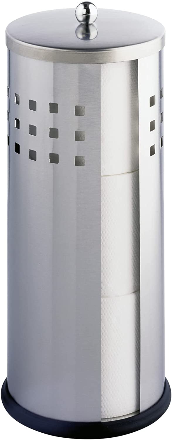 Simple Houseware Toilettenpapierständer Chrom – Freistehend, Fasst 4 Rollen, Maße 6,9x23,3 Cm