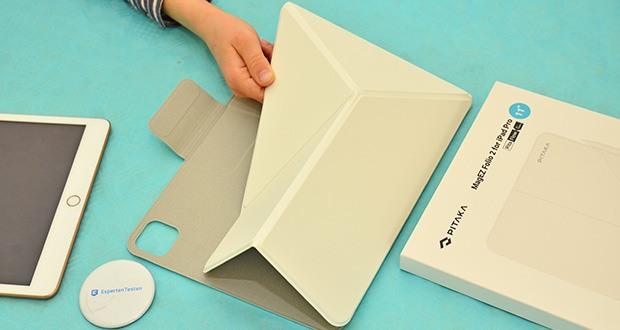PITAKA Hülle für iPad Pro 11 Zoll im Test - mit der faltbaren iPad Folio können Sie ganz einfach zwischen Hoch- und Querformat wechseln