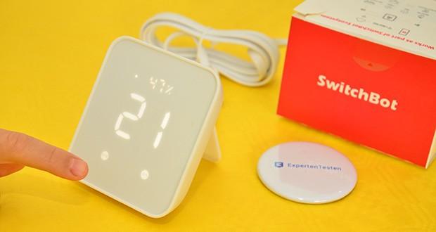 SwitchBot Hub 2 Kit im Test - verfügt über 2 smarten Tasten, mit denen Sie über SwitchBot App Haushaltsgeräte oder Automatisierungsszenen einrichten können