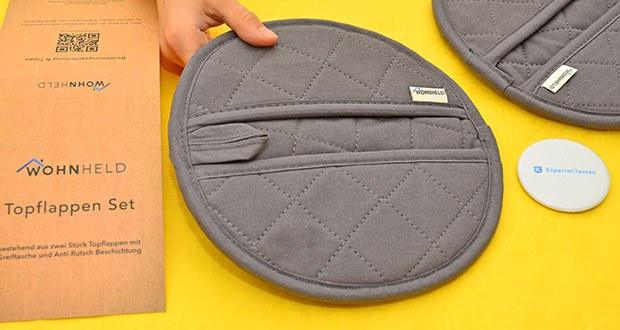 WOHNHELD Topflappen-Set rundförmig im Test - aus hochwertiger und weicher Baumwolle