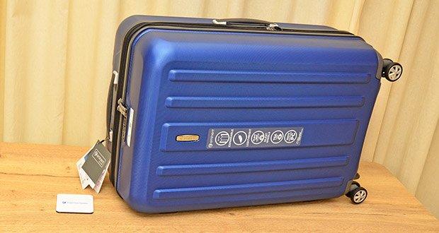 Eminent Kapstadt Erweitbar Koffer Größe L im Test - Äußere Abmessungen: 77x51x32/36cm(einschließlich Räder und Griffe); Innenmaße (ungefähr): 71x49x32 cm