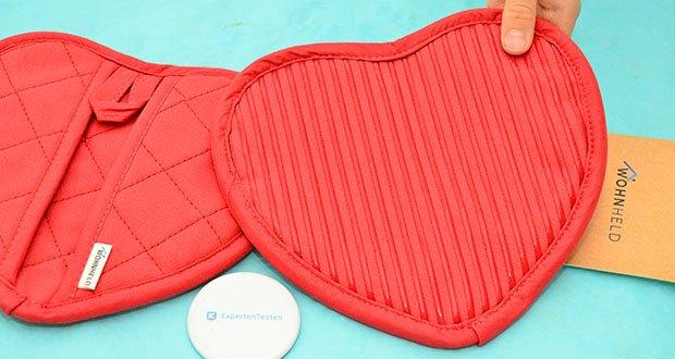 WOHNHELD Topflappen-Set herzförmig im Test - Silikon Beschichtung