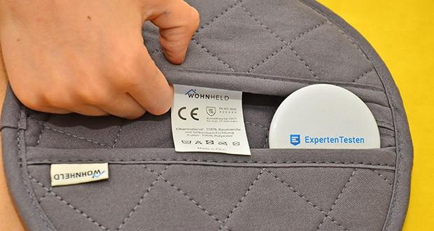 WOHNHELD Topflappen-Set rundförmig im Test - kann im Schongang bei 30°C in der Waschmaschine gewaschen werden