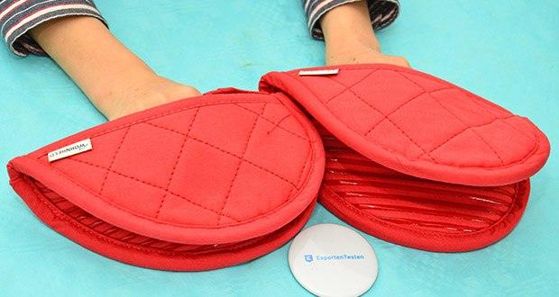 WOHNHELD Topflappen-Set herzförmig im Test - das herzförmige Design in der optimalen Größe eignet sich perfekt für kleine und große Hände