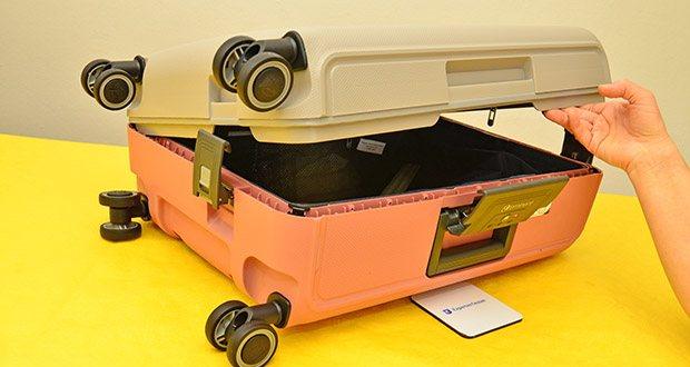 Eminent Koffer Vertica Kabinengröße im Test - zentrales TSA-zugelassenes Zahlenschloss und zwei zusätzliche Seitenschlösser für zusätzliche Stabilität