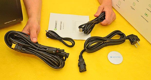 Growatt Infinity 1300 tragbare Powerstation im Test - Drei Lademethoden (AC/Solar/Auto)