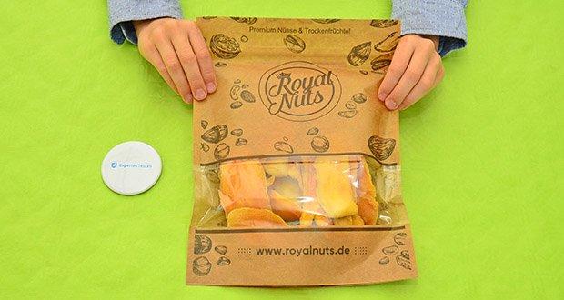 ROYALNUTS Mango in Mangosaft im Test - Luftdicht verpackt