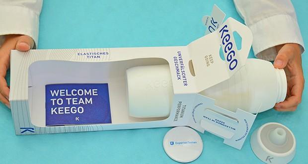 KEEGO Elastisches Titan Trinklasche 750ml weiß im Test - Frei von BPA: Eine gesündere Wahl gegenüber Plastikflaschen