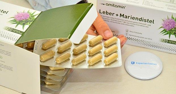 amitamin Leber & Mariendistel Komplex im Test - Einzeln hygienisch verpackte Kapseln