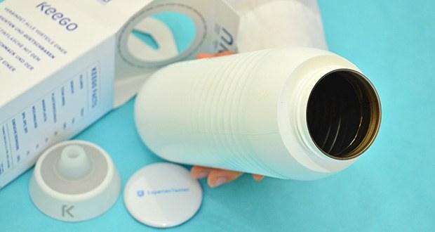KEEGO Elastisches Titan Trinklasche 750ml weiß im Test - Großzügiges Fassungsvermögen: Bietet Platz für 750ml Flüssigkeit