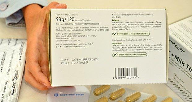 amitamin Leber & Mariendistel Komplex im Test - Laborgeprüfte und zertifizierte Qualität
