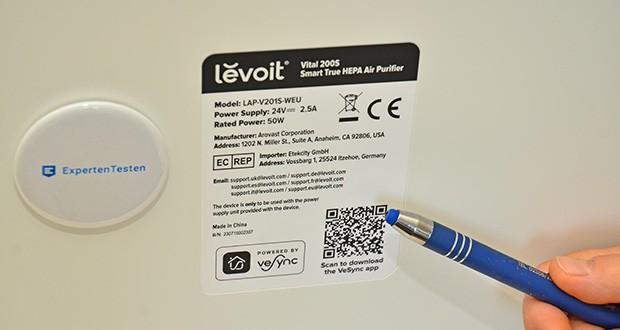 Levoit Vital 200S Smart Luftreiniger im Test - Leistungsstarker Betrieb mit 50W