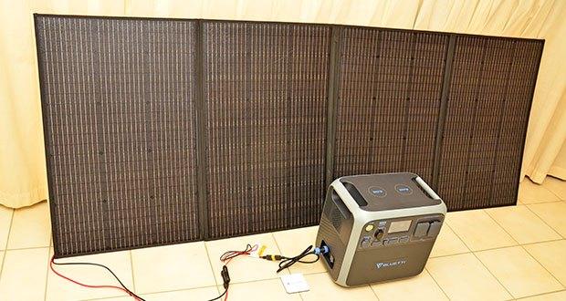 BLUETTI AC200P Solaranlage mit PV350 Stromgenerator Solar-Kit im Test - PV350 Stromgenerator mit Spitzenleistung von 350W; Monokristalline Siliziumzelle für hohe Effizienz