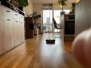 Der Lefant N3 Staubsauger beim Saugen