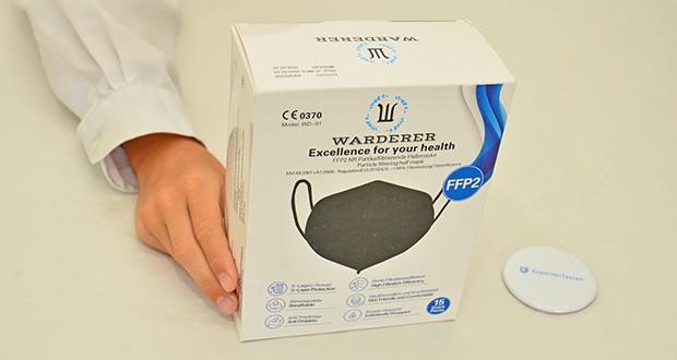 W WARDERER Premium FFP2 Maske Schwarz im Test - CE 0370 Zertifizierung