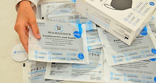 W WARDERER Premium FFP2 Maske Schwarz im Test - Praktische Einzelverpackung