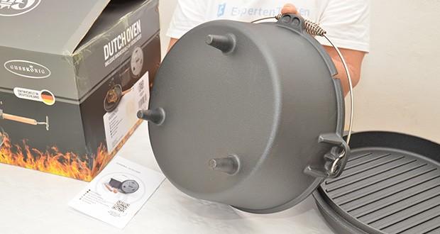 GUSSKÖNIG Dutch Oven 9L Set im Test - Stabile extra lange Standfüße