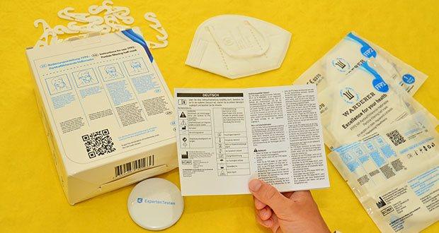 W WARDERER Premium FFP2 Maske Weiss im Test - ErfĂĽllt PSA Verordnung (EU) 2016/425; CE 0370 Zertifizierung