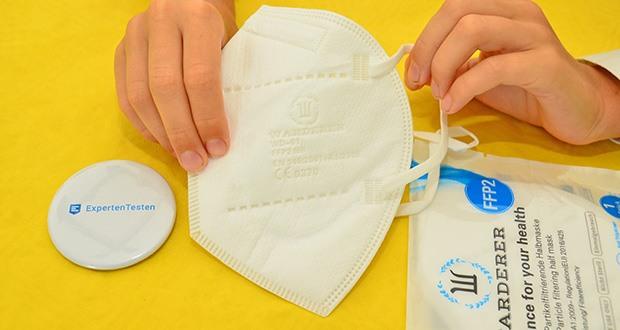 W WARDERER Premium FFP2 Maske Weiss im Test - Hochelastische und weiche OhrbĂĽgel