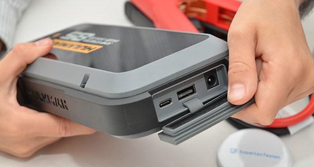 HULKMAN Alpha 85S Starthilfe im Test - Zusätzlicher 12VDC Anschluss; Vielseitige USB-A und USB-C Ports