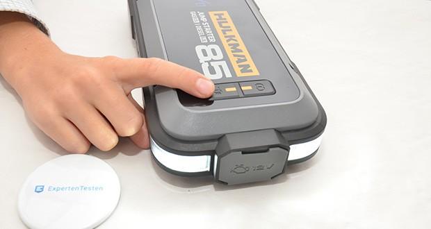 HULKMAN Alpha 85S Starthilfe im Test - Praktisches 600 LUMEN LED-Licht (Notfall, Stroboskop und SOS-Modi)