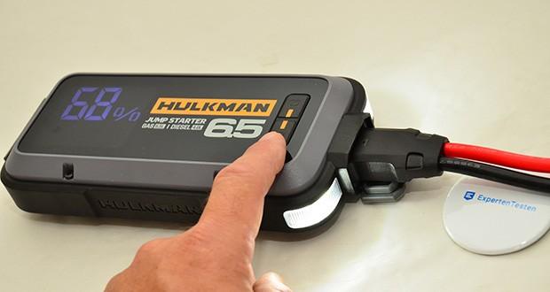 HULKMAN Alpha 65 Starthilfe im Test - Leistungsstarke 200 LUMEN LED mit 3 Modi (Taschenlampe, Stroboskop, SOS)