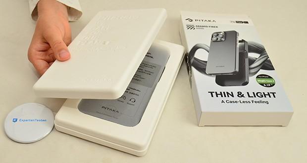 pitaka MagEZ Case 4 Hülle für iPhone 15 Pro Schwarz/Grau im Test - 100 % Bagasse-Verpackung