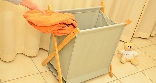 HeimGlück Wäschekorb 60l grau im Test - Platz für drei Waschmaschinenladungen