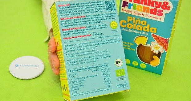 Franky & Friends Pina Colada Bio-Frucht-Nuss-Mix im Test - Tropisch faire Zutaten