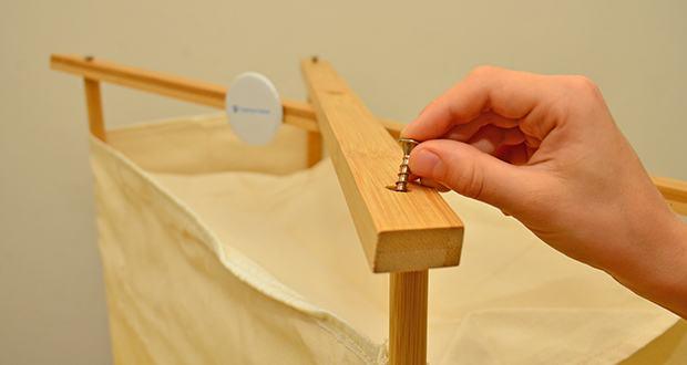 HeimGlück Wäschesammler 60l beige im Test - Qualitätsmaterial: FSC-zertifizierter Bambus