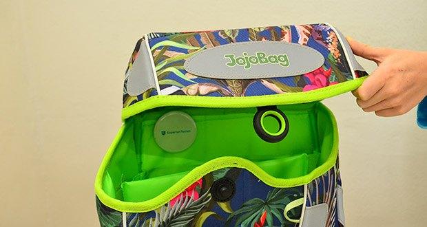 JojoBag Schulranzen Jungle im Test - Aussenmaterial & Innenfutter aus hochwertigem Polyester